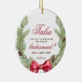 Waterverf Greenery Custom Bridesmaid Voorstel Keramisch Ornament (Rechts)