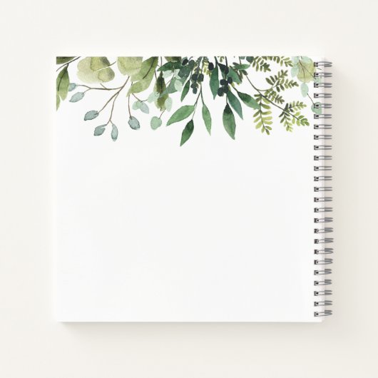 Waterverf Greenery Custom Wedding Guestbook Notitieboek (Achterkant)