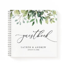 Waterverf Greenery Custom Wedding Guestbook