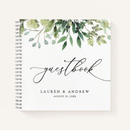 Waterverf Greenery Custom Wedding Guestbook Notitieboek