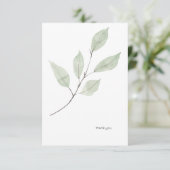 Waterverf Greenery Custom White Bedankkaart (Staand voorkant)