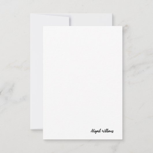 Waterverf Greenery Custom White Bedankkaart (Achterkant)