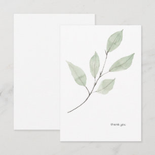 Waterverf Greenery Custom White Bedankkaart