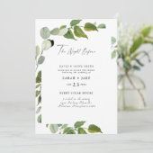 Waterverf Greenery de nacht voor de uitnodiging (Staand voorkant)