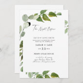 Waterverf Greenery de nacht voor de uitnodiging (Voorkant / Achterkant)