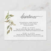 Waterverf Greenery Direction Enclosure Card Informatiekaartje (Voorkant)