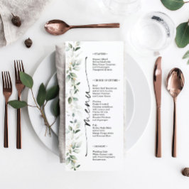 Waterverf Greenery Double Sided Wedding Menu