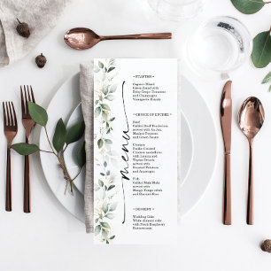 Waterverf Greenery Double Sided Wedding Menu