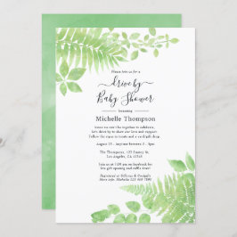 Waterverf Greenery Drive by Bridal of Baby shower Kaart
