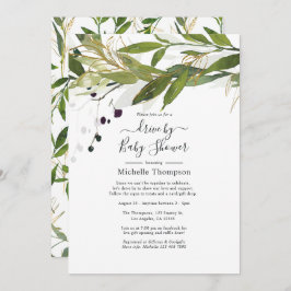 Waterverf Greenery Drive by Bridal of Baby shower Kaart