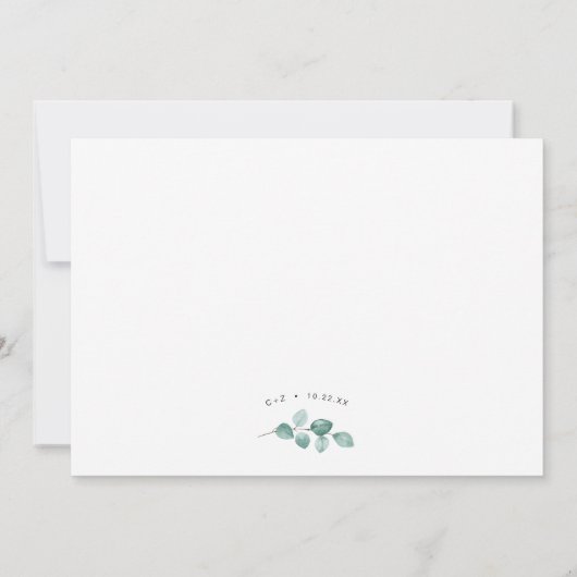 Waterverf Greenery Drop Bridal Shower Kaart (Achterkant)