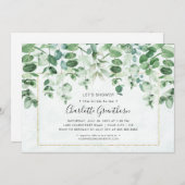 Waterverf Greenery Drop Bridal Shower Kaart (Voorkant / Achterkant)