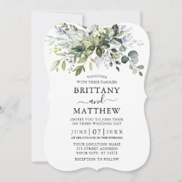 Waterverf Greenery Dusty Blue Bracket Kaart