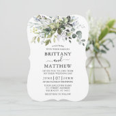 Waterverf Greenery Dusty Blue Bracket Kaart (Staand voorkant)