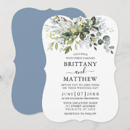 Waterverf Greenery Dusty Blue Bracket Kaart