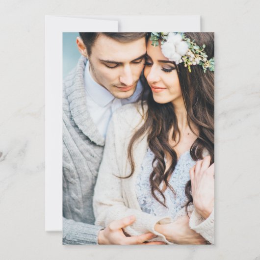 Waterverf Greenery Dusty Blue Geo Lijst Save The Date (Achterkant)