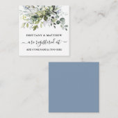 Waterverf Greenery Dusty Blue Informatiekaartje (Voorkant / Achterkant)