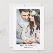 Waterverf Greenery Dusty Blue Photo Wedding Kaart (Achterkant)