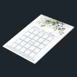 Waterverf Greenery Dusty Blue Vrijgezellenfeest Bi Notitieblok<br><div class="desc">Bingo Sheets Bingo Waterverf Bingo Bingo Bingo Blocnote bevat eucalyptusbladeren,  groene botanische bladeren,  stoffige blauwe bladeren en andere prachtige botanische groenery. Trendy Calligraphy Script. Dusty Blue.</div>