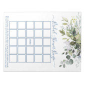 Waterverf Greenery Dusty Blue Vrijgezellenfeest Bi Notitieblok (Voorkant)