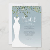 Waterverf Greenery Dusty Blue Vrijgezellenfeest Kaart (Voorkant)