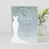 Waterverf Greenery Dusty Blue Vrijgezellenfeest Kaart (Staand voorkant)