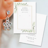 Waterverf Greenery Earring Display Kaart Visitekaartje