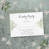 Waterverf Greenery Elegant Script Wedding RSVP Kaartje