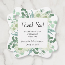 Waterverf Greenery en bloemen Dank je huwelijk Bedankjes Labels