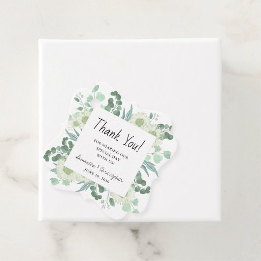 Waterverf Greenery en bloemen Dank je huwelijk Bedankjes Labels (In situ)