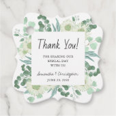 Waterverf Greenery en bloemen Dank je huwelijk Bedankjes Labels (Voorkant)