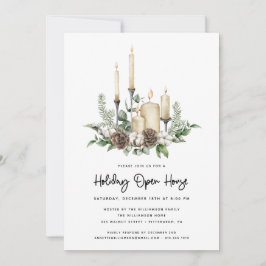 Waterverf Greenery en Candles Holiday Open House