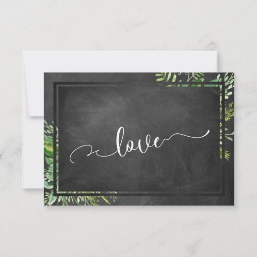 Waterverf Greenery en Chalkboard RSVP (Achterkant)