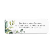 Waterverf Greenery en Eucalyptus Leaves Etiket (Voorkant)