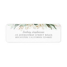 Waterverf Greenery en Eucalyptus Leaves Etiket