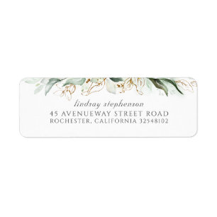 Waterverf Greenery en Eucalyptus Leaves Etiket