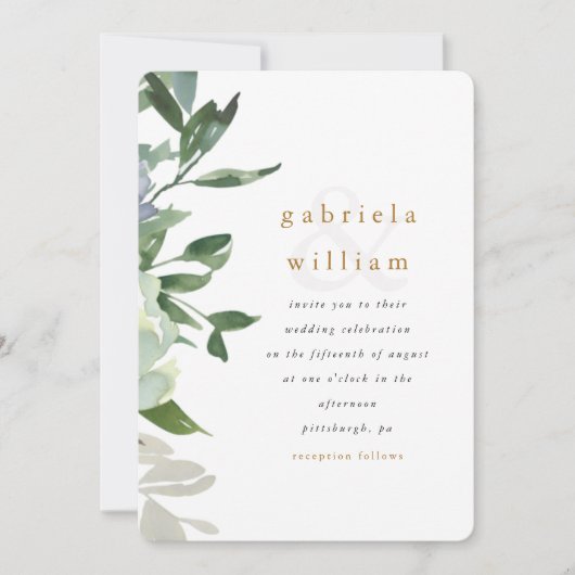  Waterverf Greenery en Floral Wedding (Voorkant)