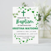 Waterverf Greenery en Flowers Baptisme Kaart (Staand voorkant)