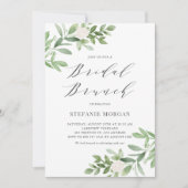 Waterverf Greenery en Flowers Bridal Brunch Kaart (Voorkant)