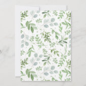 Waterverf Greenery en Flowers Engagement Party Kaart (Achterkant)