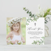 Waterverf Greenery en Flowers First Community Bedankkaart (Staand voorkant)