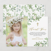 Waterverf Greenery en Flowers First Community Bedankkaart (Voorkant / Achterkant)