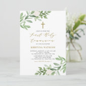 Waterverf Greenery en Flowers First Community Kaart (Staand voorkant)