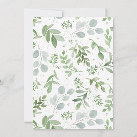 Waterverf Greenery en Flowers First Community Kaart (Achterkant)