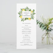 Waterverf Greenery en Lemons Wedding Ceremonie Programmakaart (Staand voorkant)