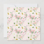 Waterverf Greenery en Roze Floral Birthday Partij  Kaart (Achterkant)