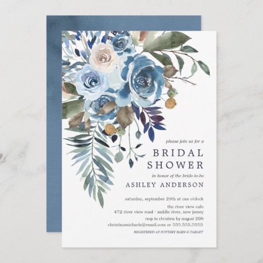 Waterverf Greenery en Roze Floral Vrijgezellenfees Kaart (Voorkant / Achterkant)