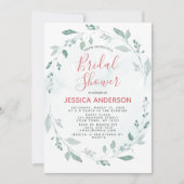 Waterverf Greenery en Roze Vrijgezellenfeest Kaart (Voorkant)