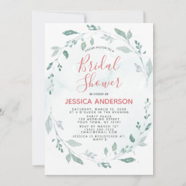 Waterverf Greenery en Roze Vrijgezellenfeest Kaart