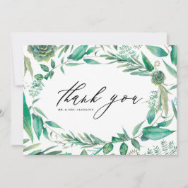 Waterverf Greenery en Succulents Lijst Wedding Bedankkaart